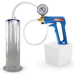 LeLuv Maxi Blue Handle Clear Hose | Penis Pump 9"/12" Length | WIDE FLANGE Cylinder