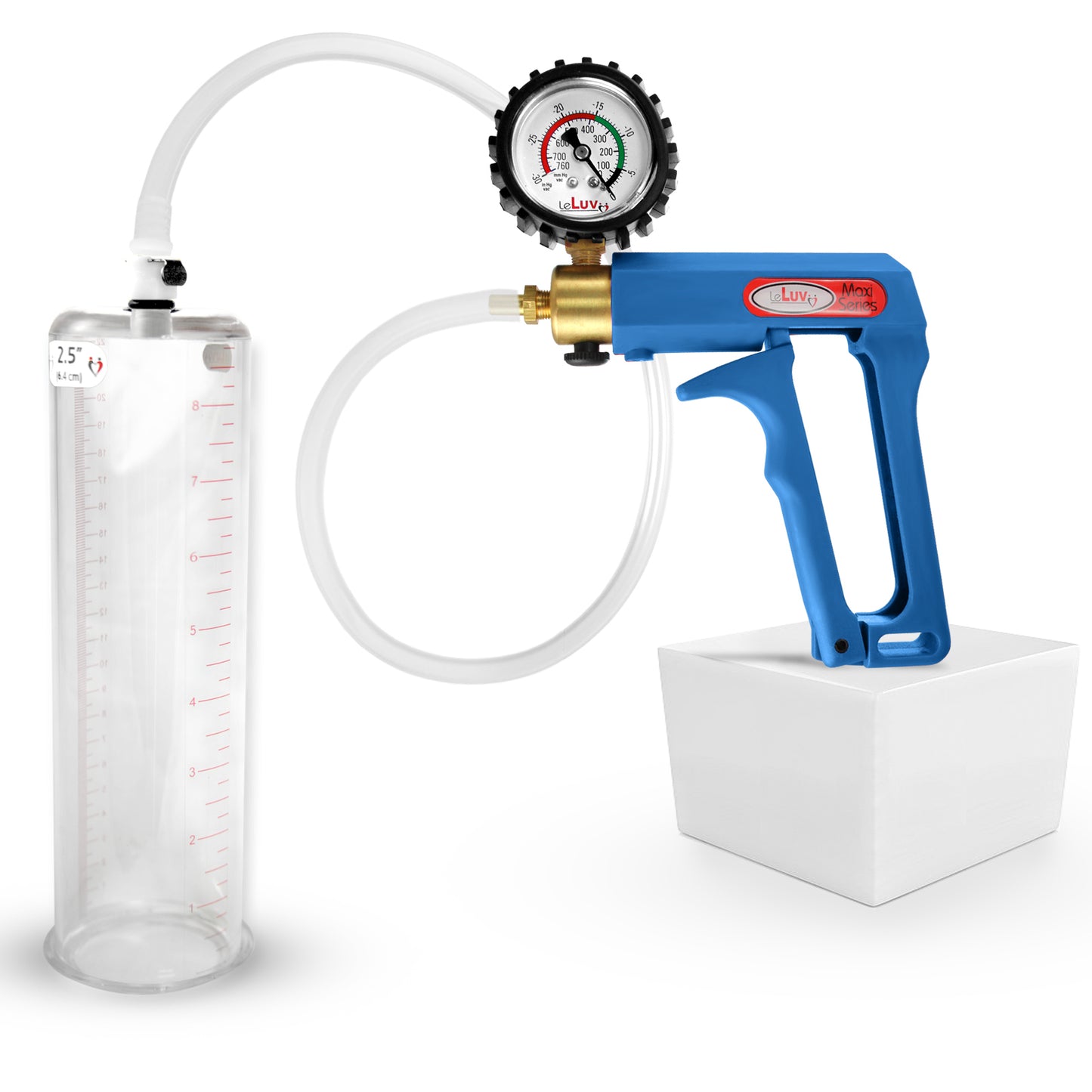 LeLuv MAXI Penis Pump Blue/Purple Handle | 9"/12" Length x Diameter 1.35"-5.00"