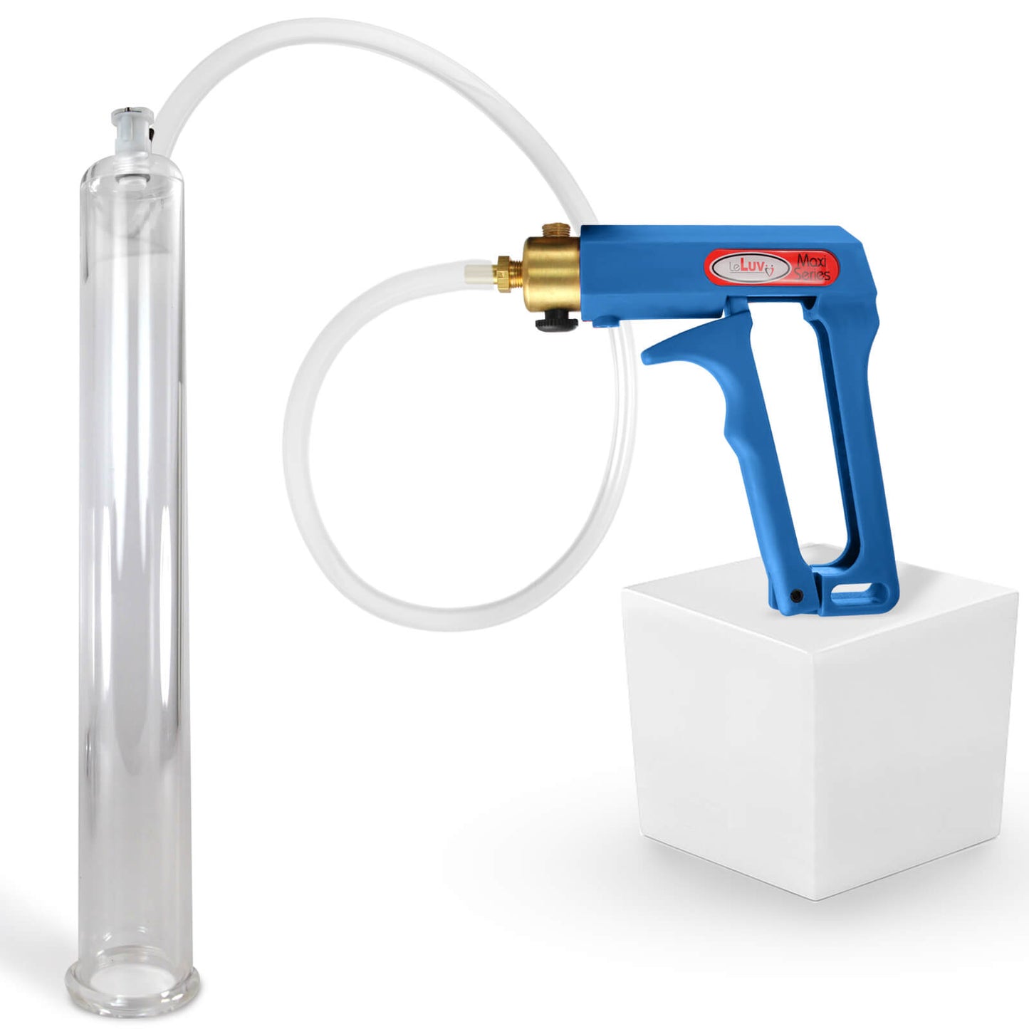 LeLuv MAXI Penis Pump Blue/Purple Handle | 9"/12" Length x Diameter 1.35"-5.00"