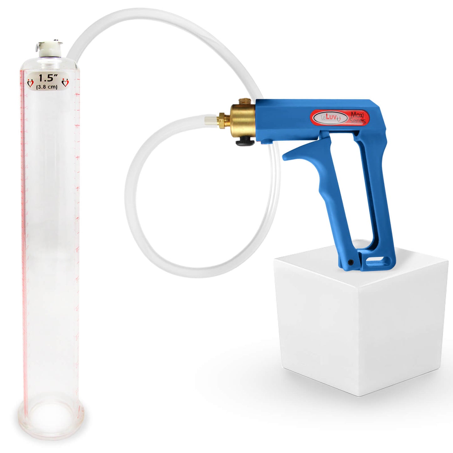 LeLuv MAXI Penis Pump Blue/Purple Handle | 9"/12" Length x Diameter 1.35"-5.00"