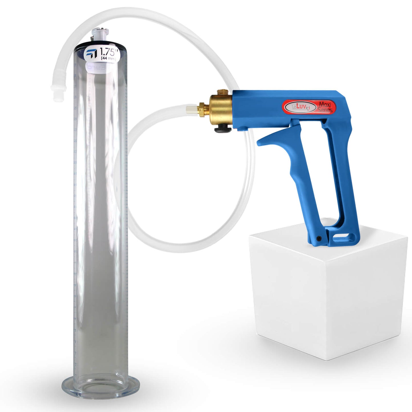 LeLuv Maxi Blue Handle Clear Hose | Penis Pump 9"/12" Length | WIDE FLANGE Cylinder