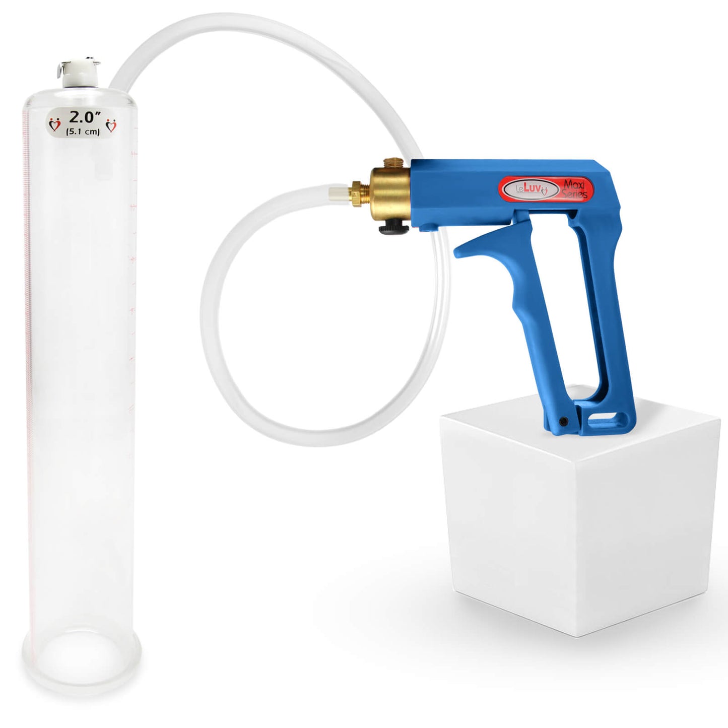 LeLuv MAXI Penis Pump Blue/Purple Handle | 9"/12" Length x Diameter 1.35"-5.00"