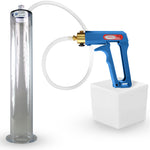 LeLuv Maxi Blue Handle Clear Hose | Penis Pump 9"/12" Length | WIDE FLANGE Cylinder