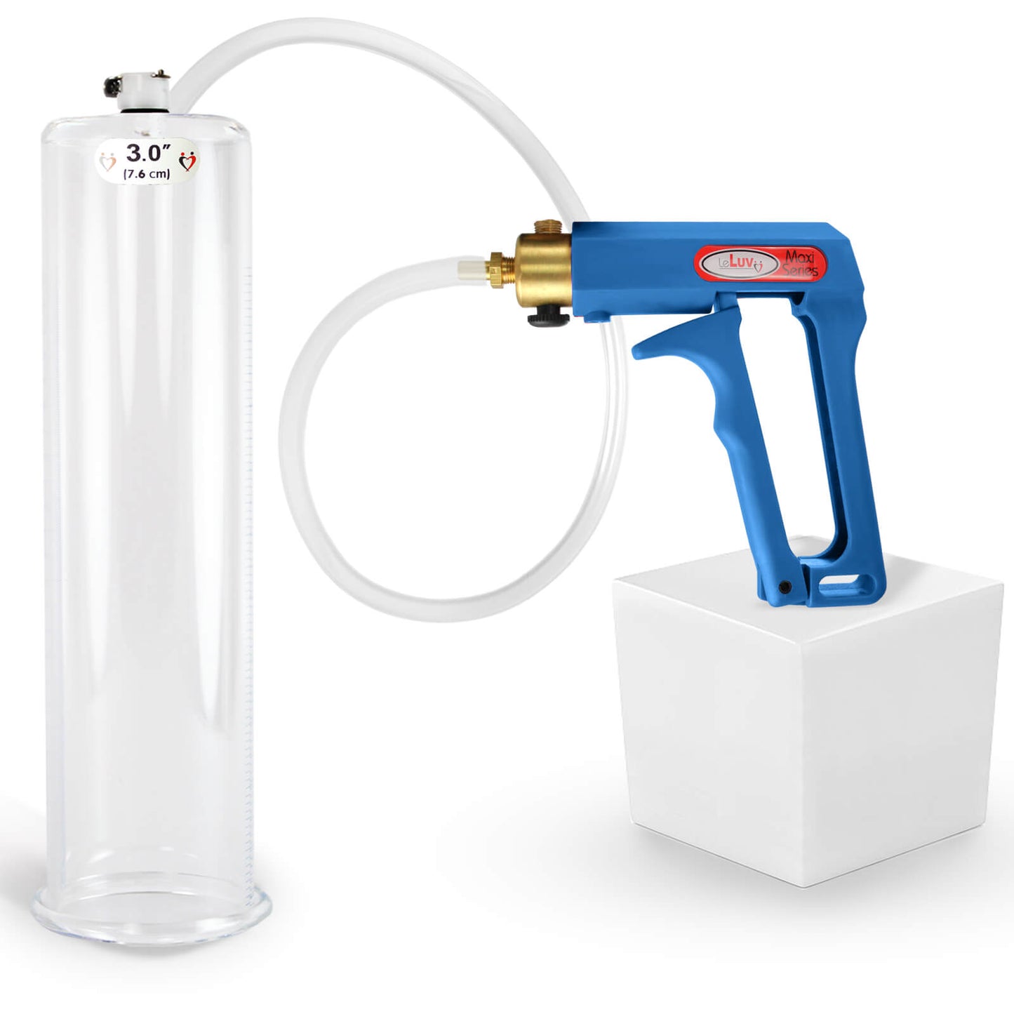 LeLuv MAXI Penis Pump Blue/Purple Handle | 9"/12" Length x Diameter 1.35"-5.00"