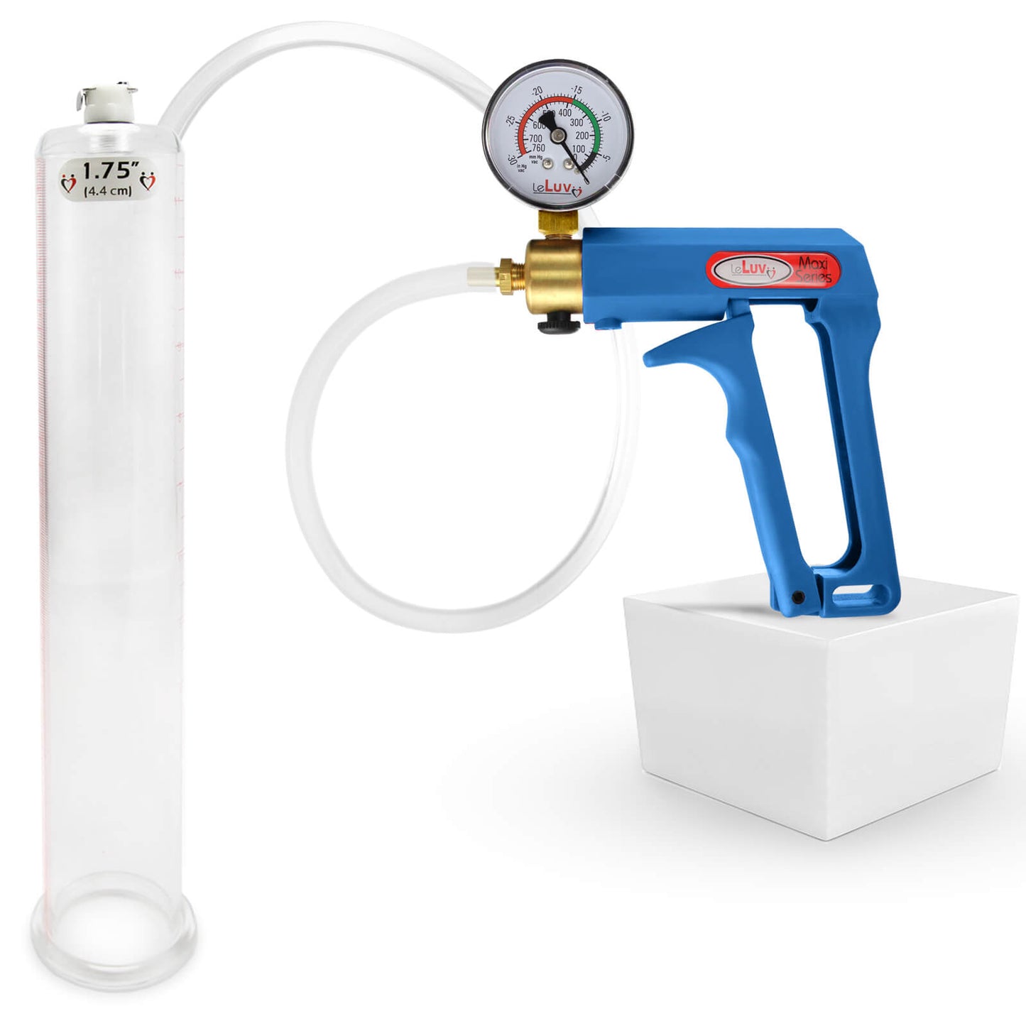 LeLuv MAXI Penis Pump Blue/Purple Handle | 9"/12" Length x Diameter 1.35"-5.00"
