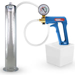 LeLuv Maxi Blue Handle Clear Hose | Penis Pump 9"/12" Length | WIDE FLANGE Cylinder
