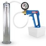 LeLuv Maxi Blue Handle Clear Hose | Penis Pump 9"/12" Length | WIDE FLANGE Cylinder