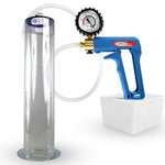 LeLuv Maxi Blue Handle Clear Hose | Penis Pump 9"/12" Length | WIDE FLANGE Cylinder