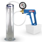 LeLuv Maxi Penis Pump | Blue Handle Clear Hose, All Gauge Options | WIDE FLANGE Cylinder
