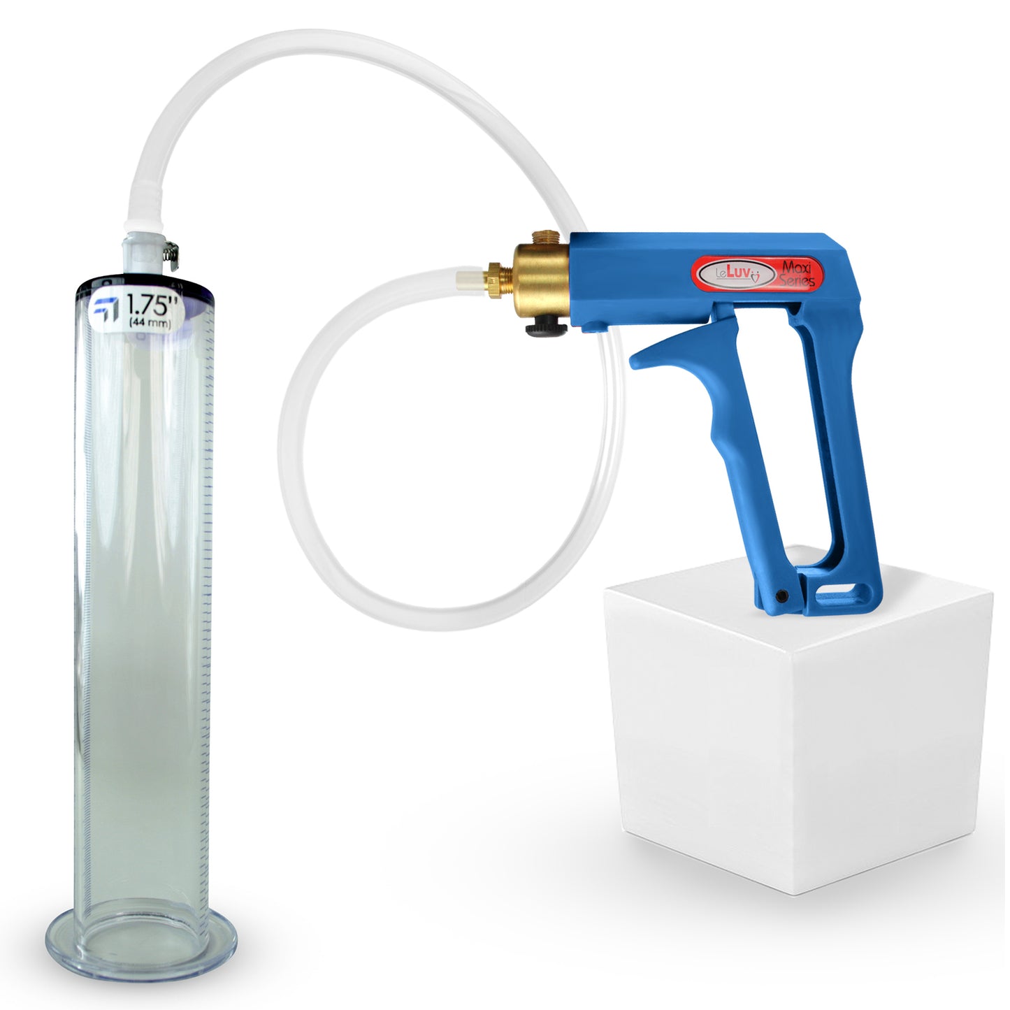 LeLuv Maxi Blue Handle Clear Hose | Penis Pump 9"/12" Length | WIDE FLANGE Cylinder