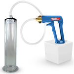 LeLuv Maxi Blue Handle Clear Hose | Penis Pump 9"/12" Length | WIDE FLANGE Cylinder