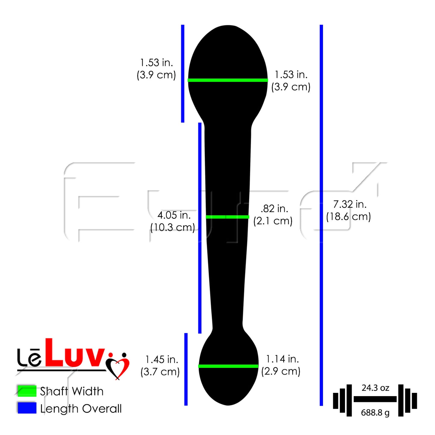 Eyro ASS EXERCISER Stainless Steel Heavyweight Double-Ended Wand Dildo