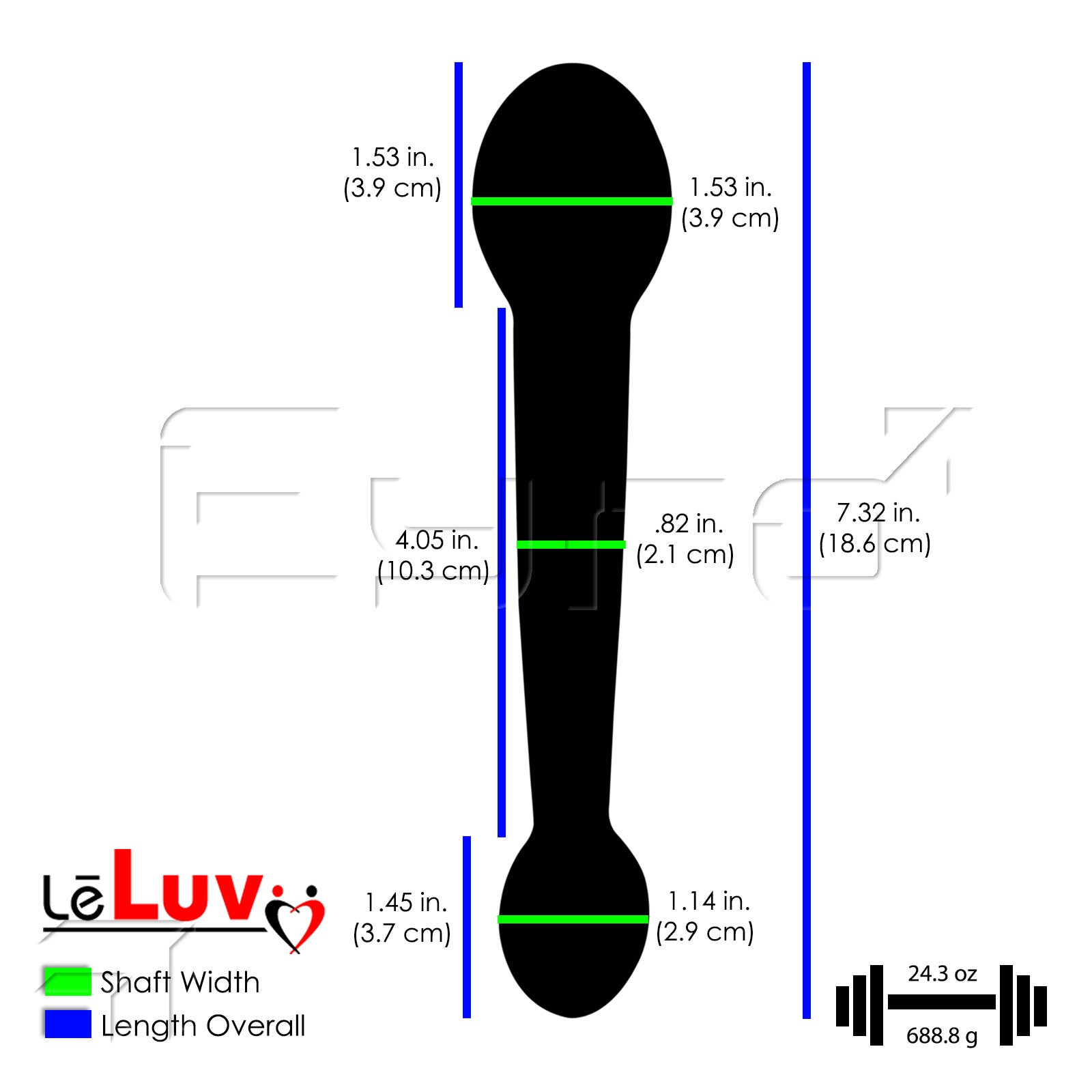 Eyro ASS EXERCISER Stainless Steel Heavyweight Double-Ended Wand Dildo
