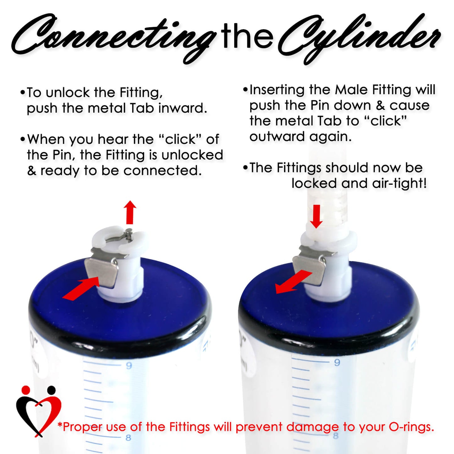 LeLuv Maxi Penis Pump | Black Handle, Silicone Hose, All Gauge Options | WIDE FLANGE Cylinder