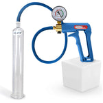 LeLuv Maxi Penis Pump | Blue/Purple Handle, Silicone Hose, No Gauge | Round Flange Cylinder