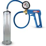 LeLuv Maxi Penis Pump | Blue/Purple Handle, Silicone Hose, All Gauge Options | Wide Flange Cylinder