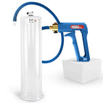 LeLuv Maxi Penis Pump | Blue/Purple Handle, Silicone Hose, No Gauge | Round Flange Cylinder