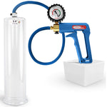 LeLuv Maxi Penis Pump | Blue/Purple Handle, Silicone Hose, No Gauge | Round Flange Cylinder