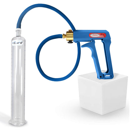 LeLuv Maxi Penis Pump | Blue/Purple Handle, Silicone Hose, No Gauge | Round Flange Cylinder