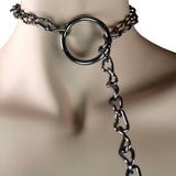 Stainless Steel Chain Collar Choker with Ringed Ends