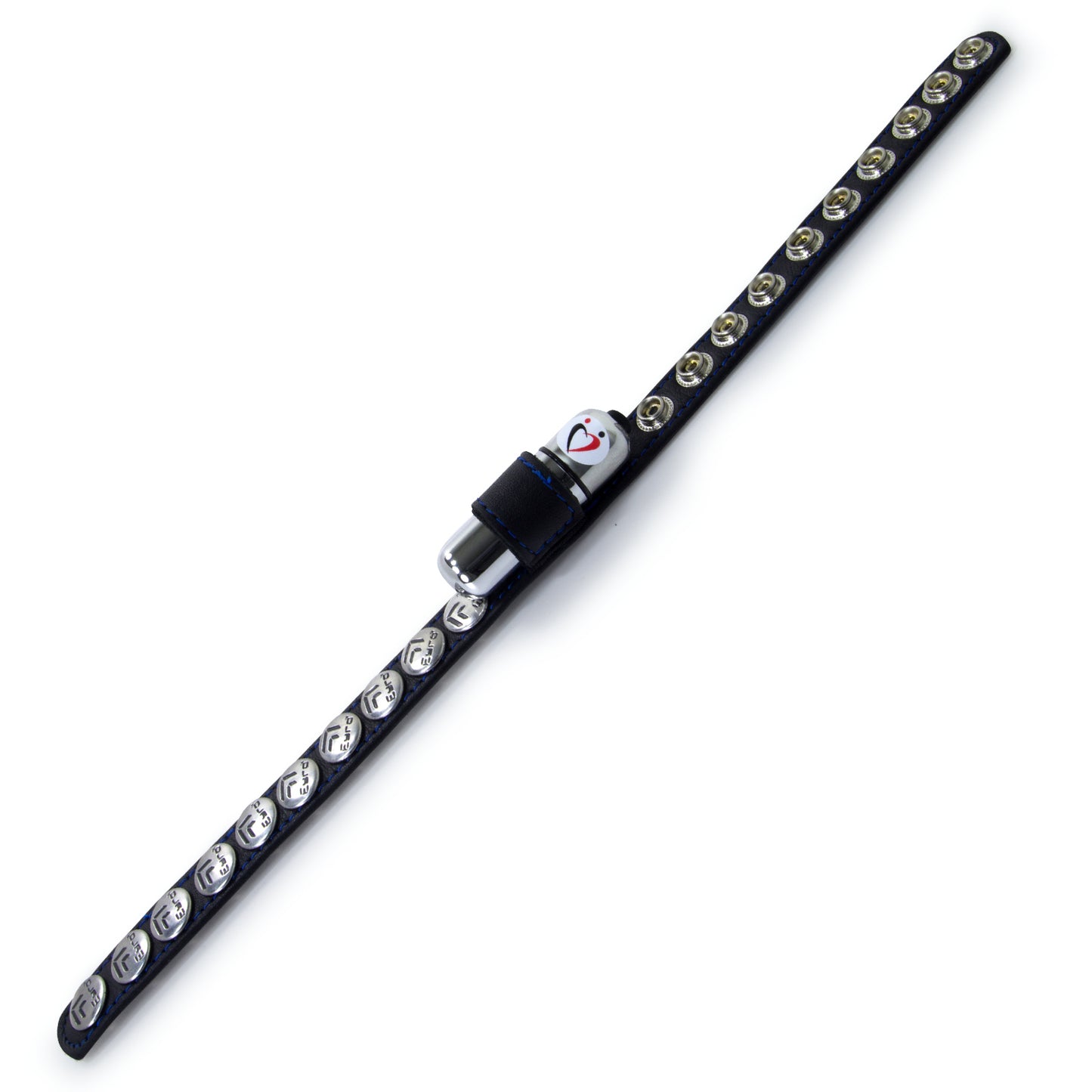 Leather Cock Strap with Stainless Snaps & Vibrating Bullet