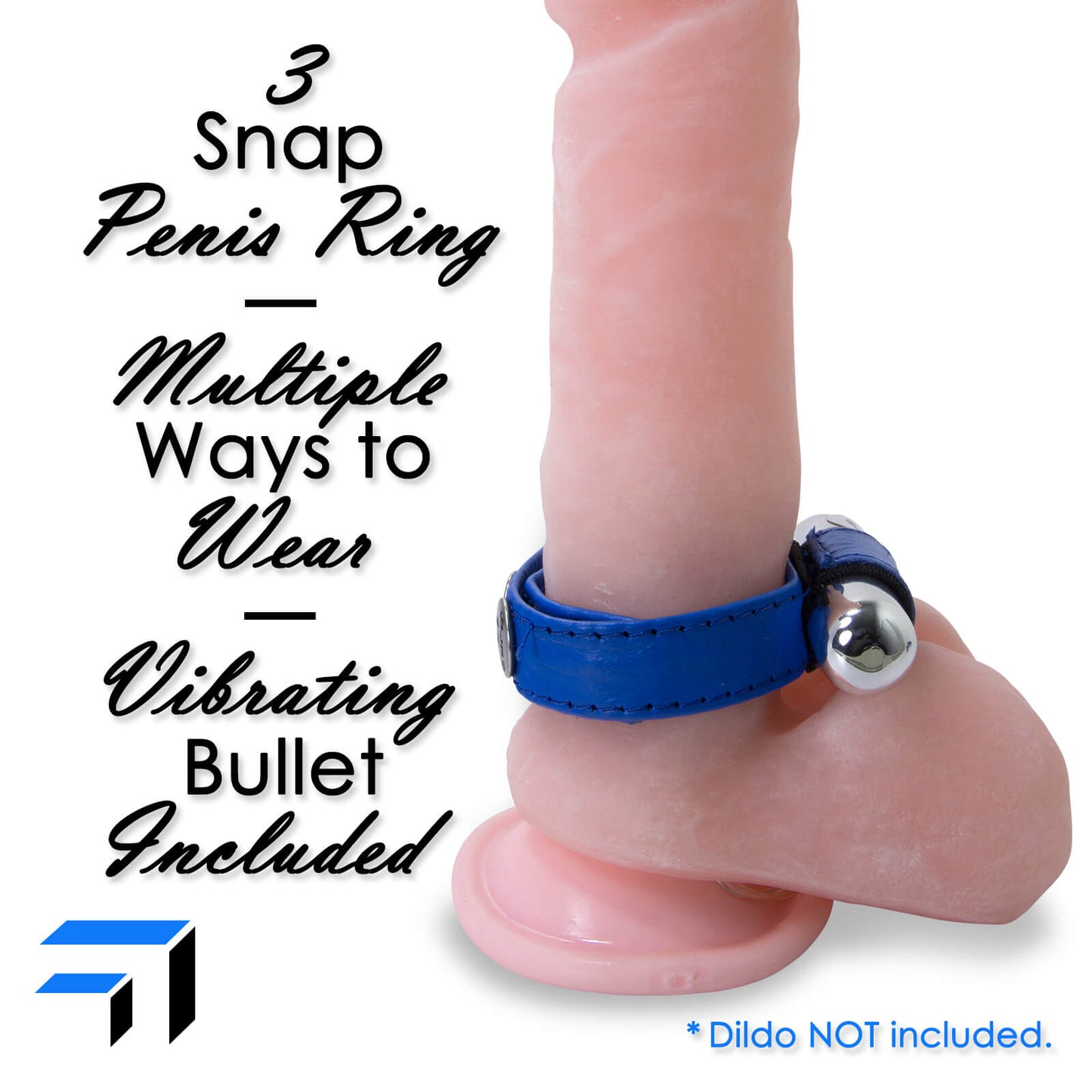 Leather Cock Strap with Stainless Snaps & Vibrating Bullet