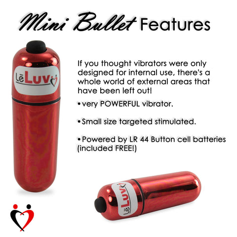 LeLuv Mini Bullet Vibrator 2.25 Inch Length Compact Powerful and Discr