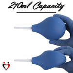 LeLuv Cleansing Douche - Dishwasher Safe - 3 Sizes - Black/Blue Silicone