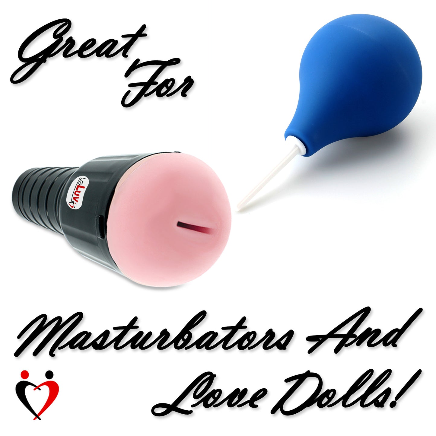 LeLuv Cleansing Douche - Dishwasher Safe - 3 Sizes - Black/Blue Silicone