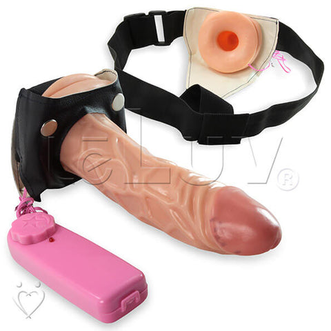 Strap-On Hollow Male Vibrating 6 Inch