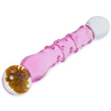 LeLuv Glass 8 Inch Double-ended Flower Head Dildo