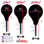 LeLuv Cleansing Douche - Dishwasher Safe - 3 Sizes - Black/Blue Silicone