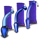 LeLuv Glass Bent Handle Wand G-Spot or Prostate Massager