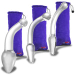 LeLuv Glass Bent Handle Wand G-Spot or Prostate Massager