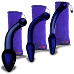 LeLuv Glass Bent Handle Wand G-Spot or Prostate Massager