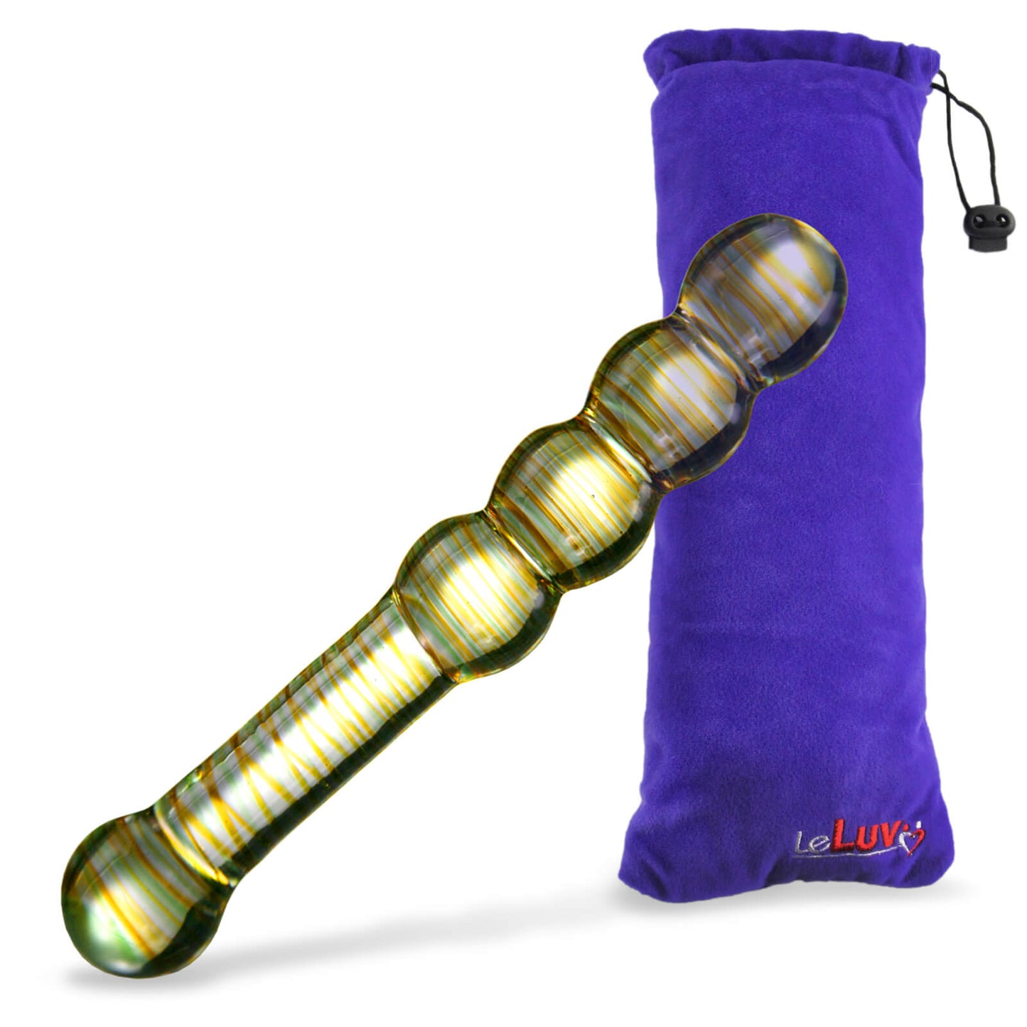 LeLuv Glass Amber Glow 3 Piece Gift Set Dildos