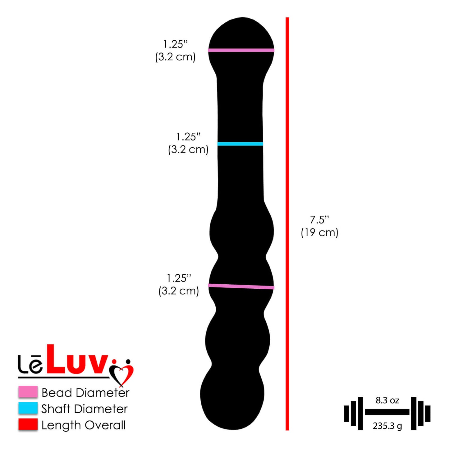LeLuv Glass Amber Glow 3 Piece Gift Set Dildos