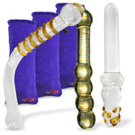 LeLuv Glass Amber Glow 3 Piece Gift Set Dildos