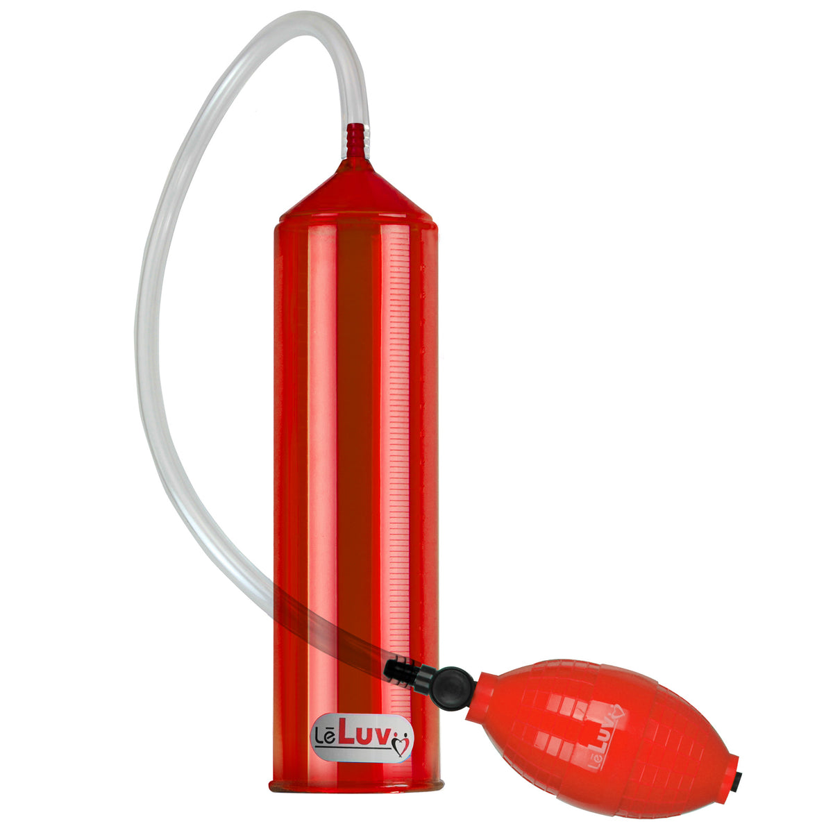 2.25"x9" EasyOp Red GOOD Bgrip Red Grip+Cylinder Clear Hose BASIC Penis Pump