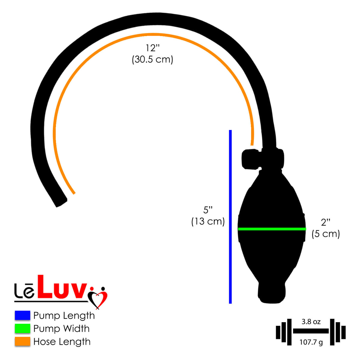 LeLuv EasyOp Bgrip Handle Penis Pump | 2.25" Diameter x 9" Inside Length Clear Cylinder