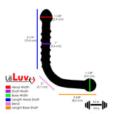 LeLuv Glass Double-ended Swirled Bent Wand Spinner Dildo