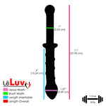 LeLuv Glass 10.5 Inch Smooth & Blue Swirls Double-ended Couples Dildo