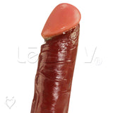Dildo Thick Realistic Light Brown Vibrating with Suction Cup