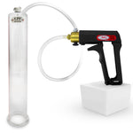 LeLuv Maxi Penis Pump | Black/Grey Handle, Clear Hose, No Gauge | Round Flange Cylinder