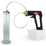 LeLuv Maxi Penis Pump | Black Handle, Clear Hose, All Gauge Options | WIDE FLANGE Cylinder