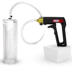 LeLuv Maxi Penis Pump | Black/Grey Handle, Clear Hose, No Gauge | Round Flange Cylinder