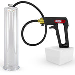 LeLuv Maxi Penis Pump | Black/Grey Handle, Silicone Hose, No Gauge | Round Flange Cylinder