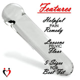 LeLuv Vaginal Dilators Clear Glass 6" Length | Relieve Pain and Pressure | Choose Diameter
