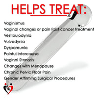 LeLuv Vaginal Dilators Clear Glass 6" Length | Relieve Pain and Pressure | Choose Diameter