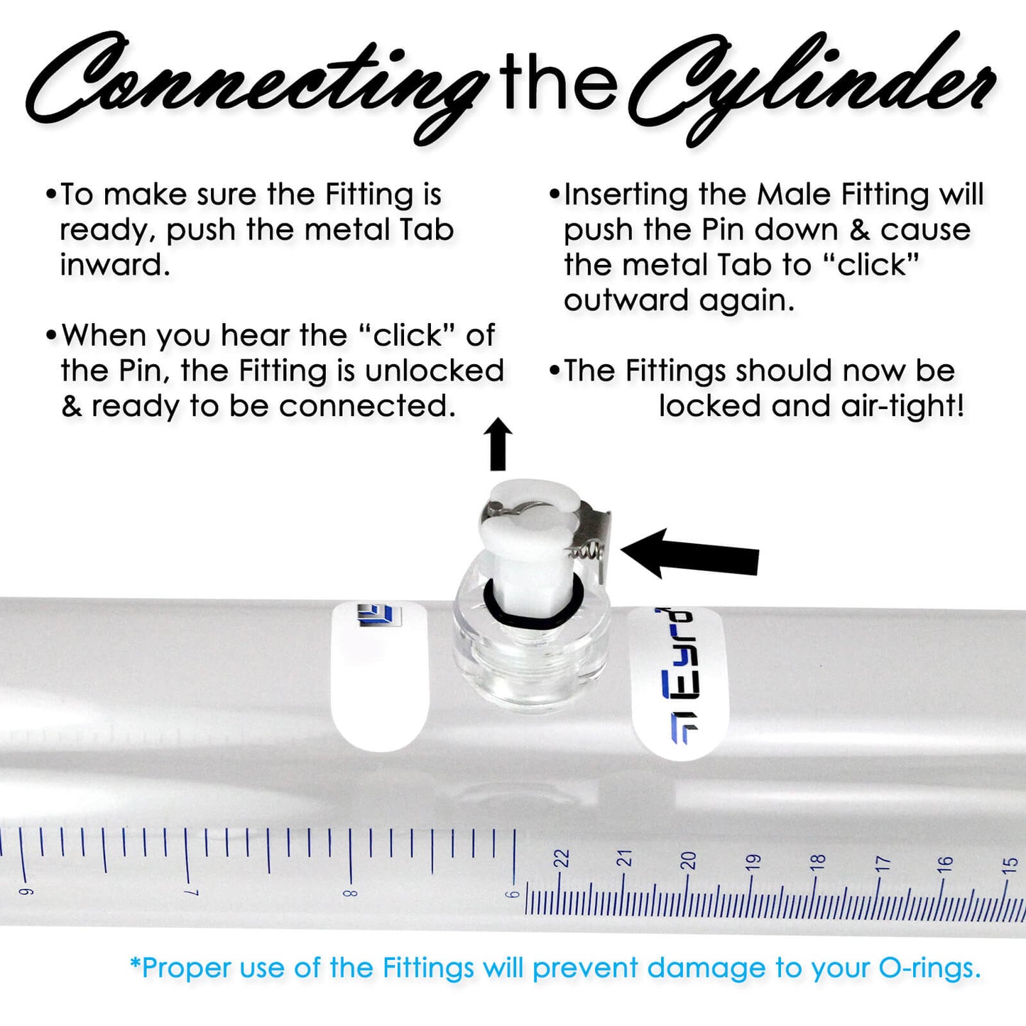 Double-Ended Cylinder for Buddy Penis Pumps | 16"-22" Length, 1.75"-2.25" Diameter
